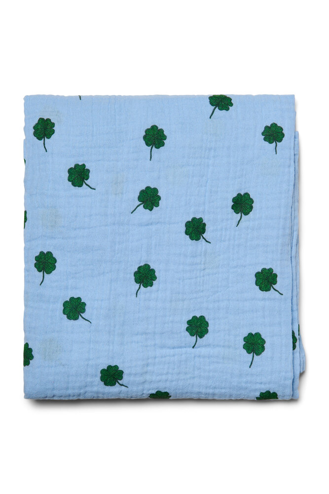 Studio Noos Studio Noos | Swaddle Print Large | Light Blue Clover