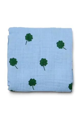 Studio Noos Studio Noos | Swaddle Print Medium | Light Blue Clover