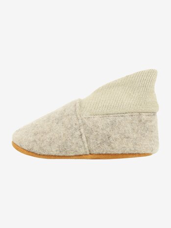 En Fant En Fant |  Wool Slippers w. Rib | Sand Melange