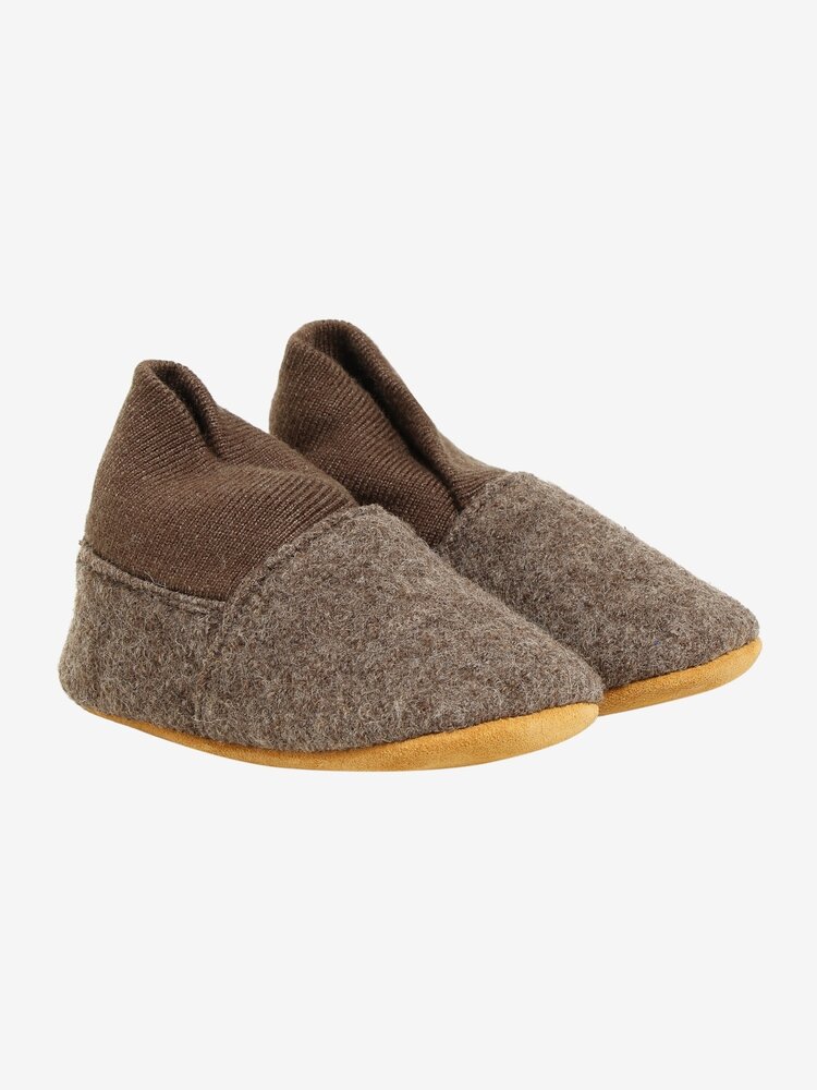 En Fant En Fant |  Wool Slippers w. Rib | Walnut
