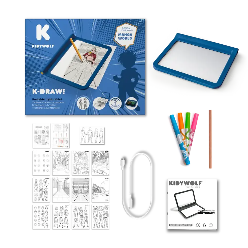 Kidywolf Kidywolf | Kidydraw Pro | Mobiele en lichtgevende tablet | Blauw