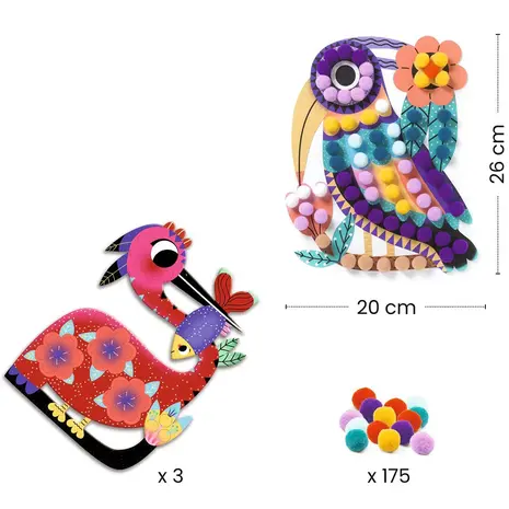 Djeco Djeco | Knutselset Vogels & Pompons