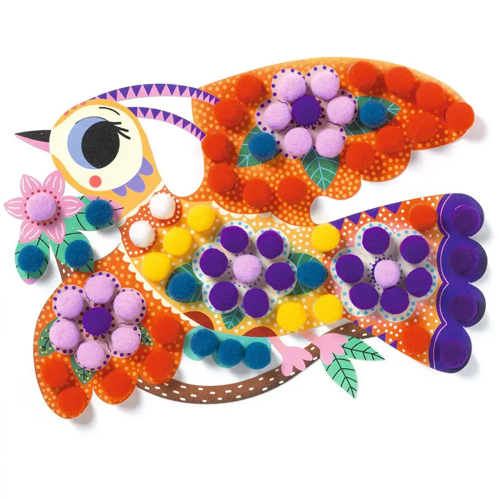 Djeco Djeco | Knutselset Vogels & Pompons