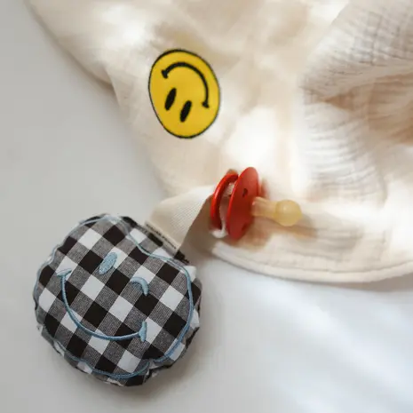 Atelier Pomme Atelier Pomme | Pacifier Cloth | Pomme | Checked Bisous Brique