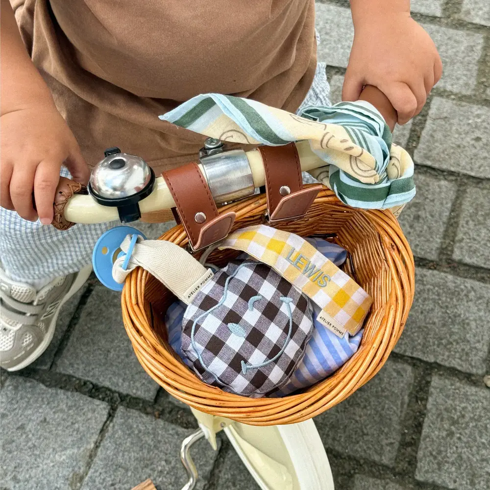 Atelier Pomme Atelier Pomme | Pacifier Cloth | Pomme | Checked Bisous Brique