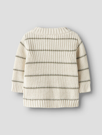 Lil ' Atelier Lil ' Atelier | NBMEMLEN LS KNIT STRIPE LIL | Coconut Milk STRIPE