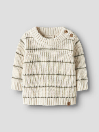 Lil ' Atelier Lil ' Atelier | NBMEMLEN LS KNIT STRIPE LIL | Coconut Milk STRIPE