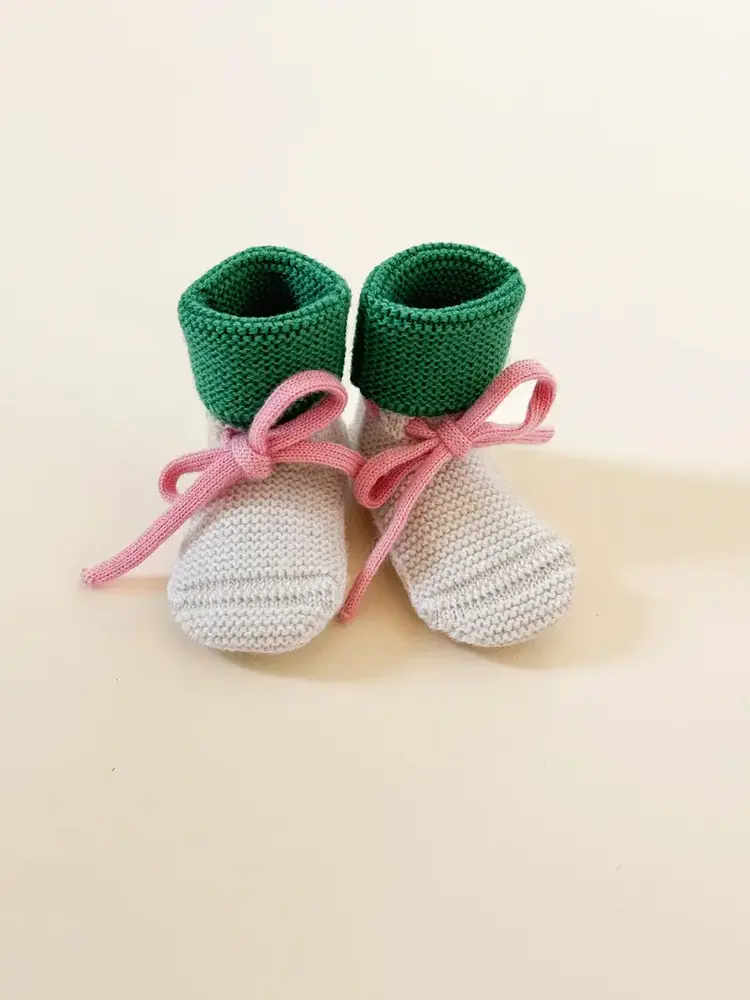 Hvid Hvid | Booties 0-9M | Cream/Grass