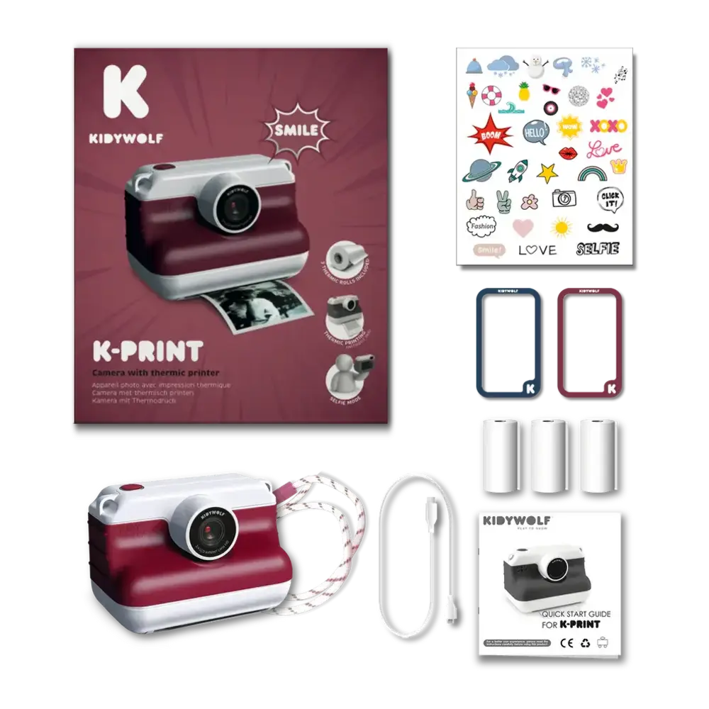 Kidywolf Kidywolf | K-PRINT PRO | Camera met thermische printer | Rood