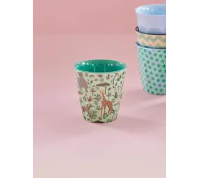 Rice Everyday Magic Rice | Melamine cup with Green All Over Jungle Animals print | Medium 250ml