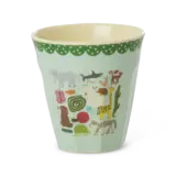 Rice Everyday Magic Rice | Melamine cup with Mint Wildlife print | Medium 250ml Rice Everyday Magic Rice | Melamine cup with Mint Wildlife print | Medium 250ml