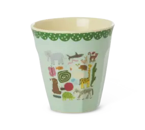 Rice Everyday Magic Rice | Melamine cup with Mint Wildlife print | Medium 250ml