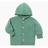 Engel Engel | Hooded jacket with wooden buttons | Jade melange Engel Engel | Hooded jacket with wooden buttons | Jade melange