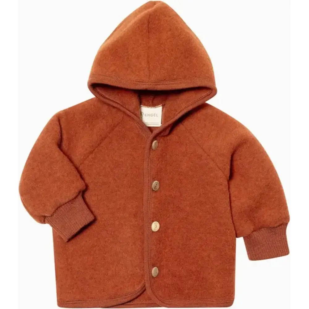 Engel Engel | Hooded jacket with wooden buttons | Magma melange