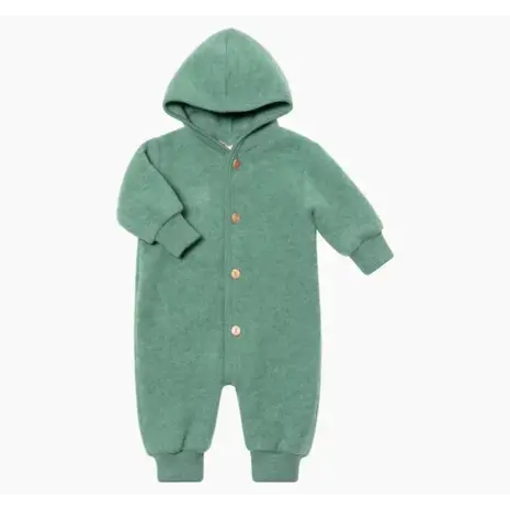 Engel Engel | Hooded overall with wooden buttons | Jade melange