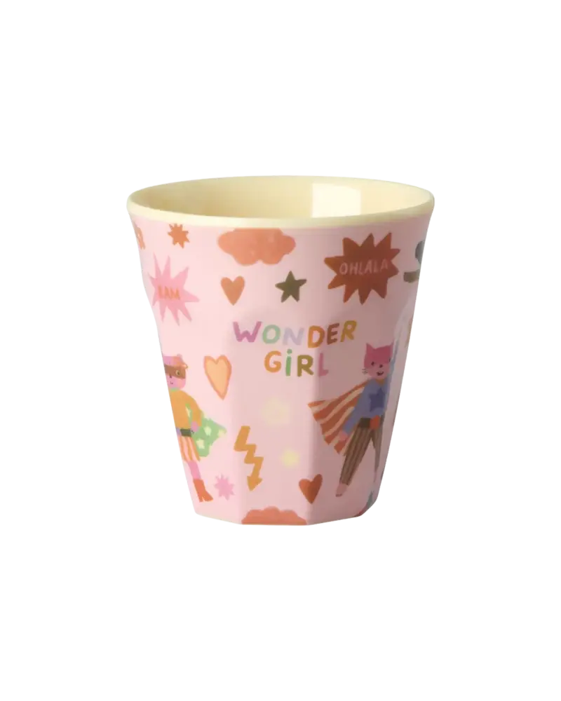 Rice Everyday Magic Rice | Melamine cup with Hero print Pink | Small 160ml