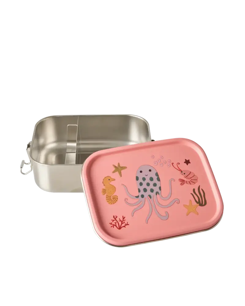 Rice Everyday Magic Rice | Small Stainless Steel Lunch box | Coral | Ocean Print
