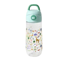 Rice Everyday Magic Rice | Plastic Kids Drinking Bottle | Mint Fun Fair Print | 550 ml