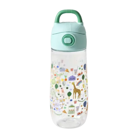Rice Everyday Magic Rice | Plastic Kids Drinking Bottle | Mint Fun Fair Print | 550 ml