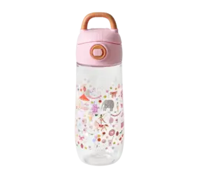 Rice Everyday Magic Rice | Plastic Kids Drinking Bottle | Pink Fun Fair Print | 550 ml