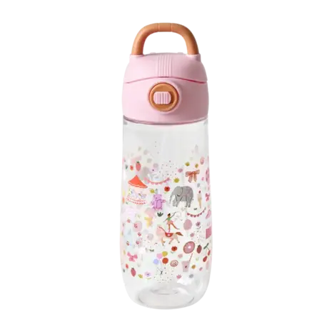 Rice Everyday Magic Rice | Plastic Kids Drinking Bottle | Pink Fun Fair Print | 550 ml