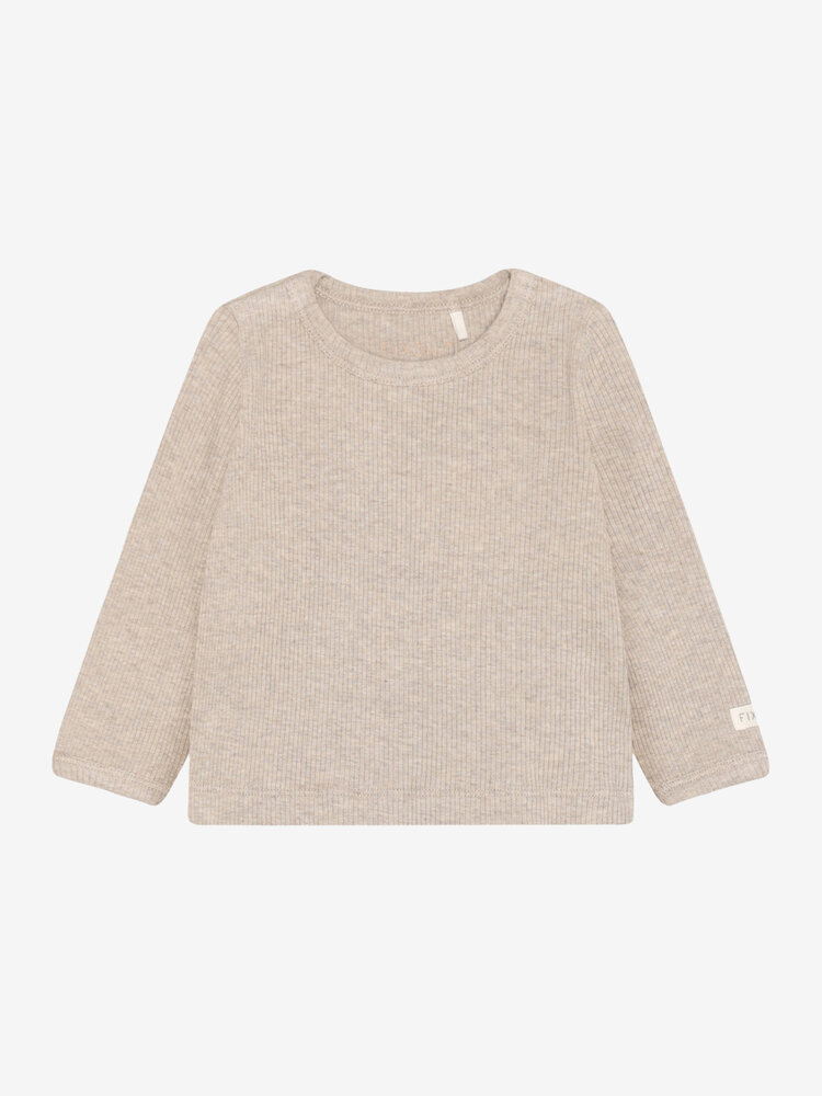 Fixoni Fixoni | T-shirt LS Melange Rib | Pure Cashmere Melange