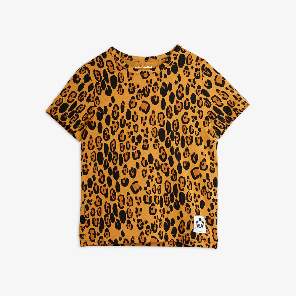Mini Rodini Mini Rodini | Basic Leopard Ss Tee | Beige