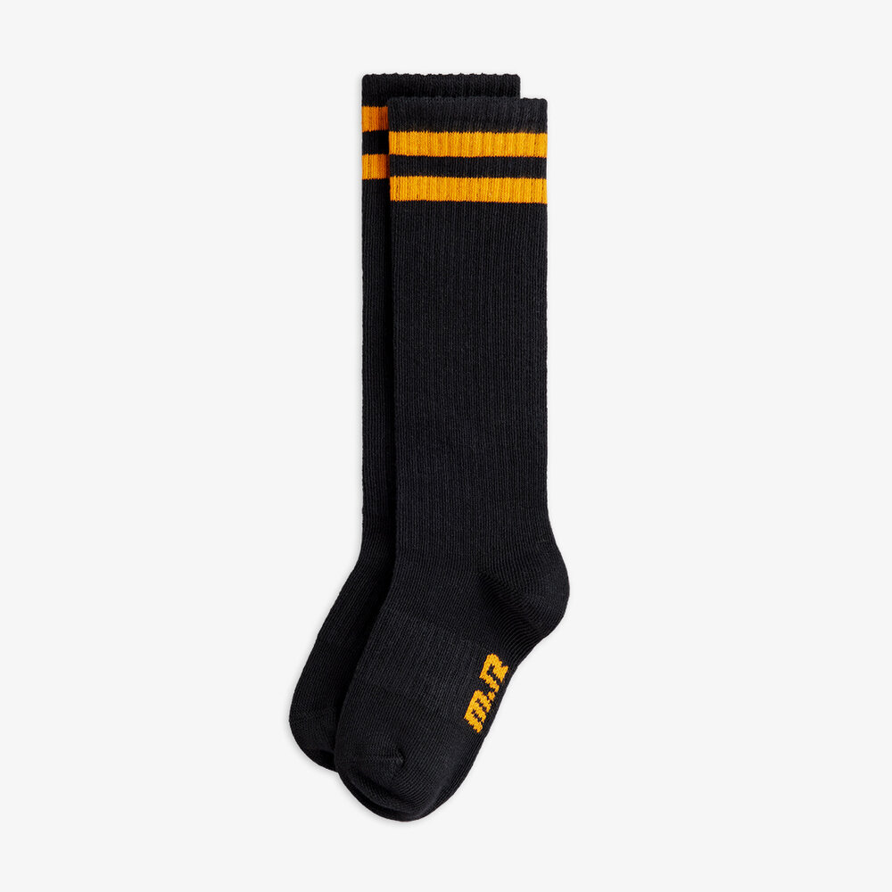 Mini Rodini Mini Rodini | Football Stripe Knee-High Socks | Black