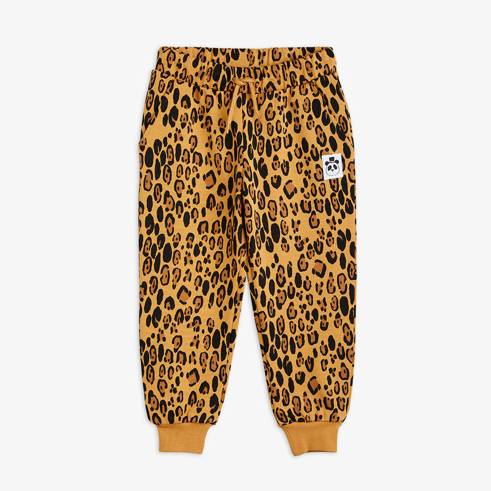 Mini Rodini Mini Rodini | Basic Leopard Sweatpants | Beige