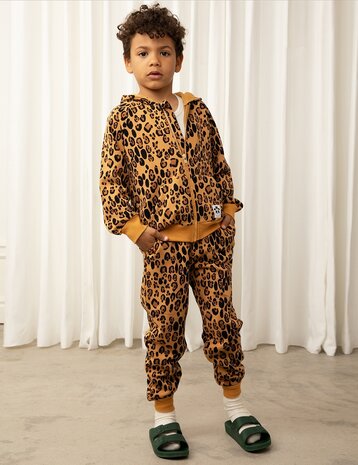 Mini Rodini Mini Rodini | Basic Leopard Sweatpants | Beige