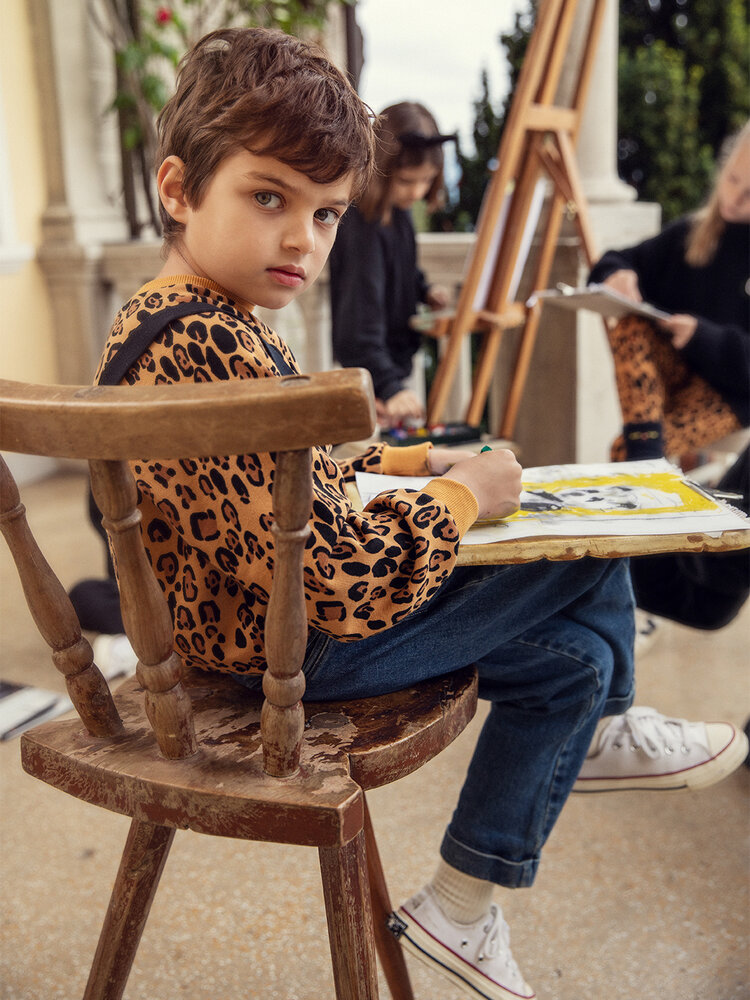 Mini Rodini Mini Rodini | Basic Leopard Sweatshirt | Beige