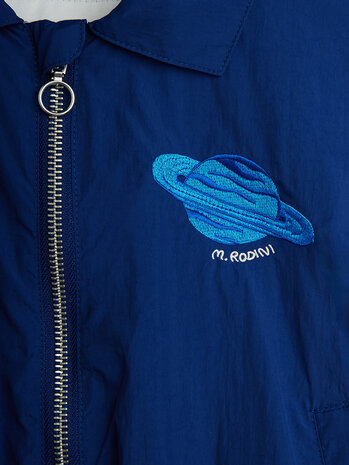 Mini Rodini Mini Rodini | Planet Emb Nylon Jacket | Blue