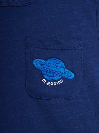 Mini Rodini Mini Rodini | Planet Emb Ss Tee | Blue