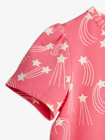Mini Rodini Mini Rodini | Starfall Aop Puff Sleeve Ss Top | Pink