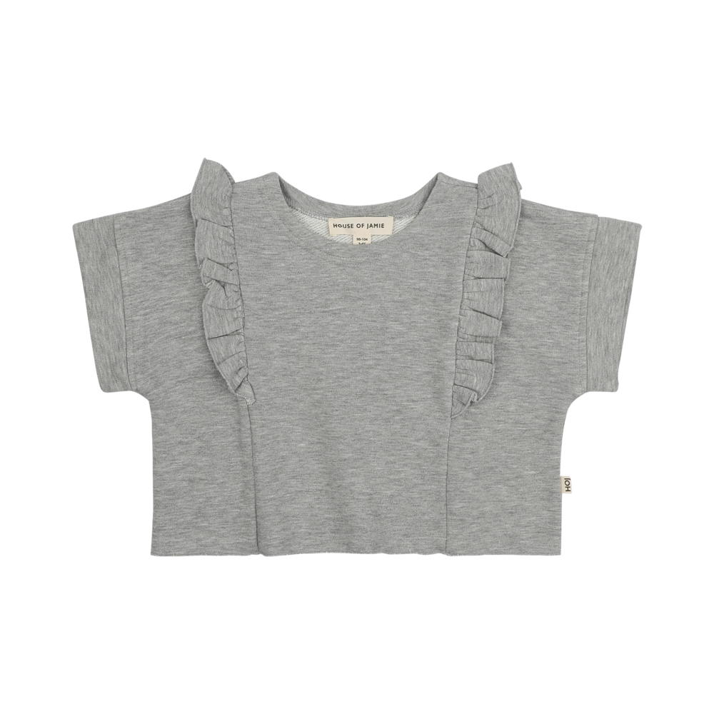 House of Jamie House of Jamie | Relaxed Ruffled Tee | Grey Melange (Sweat)