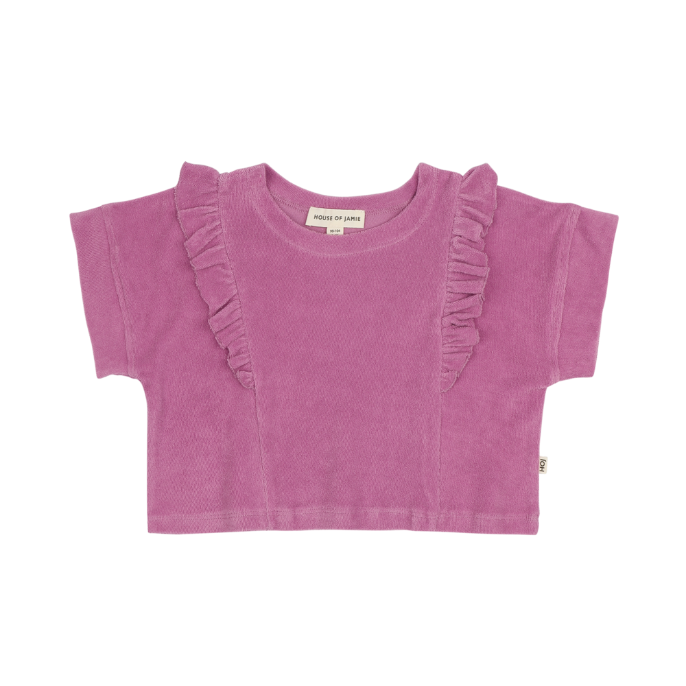 House of Jamie House of Jamie | Relaxed Ruffled Tee | Violet (Terry Cotton)
