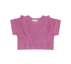 House of Jamie House of Jamie | Relaxed Ruffled Tee | Violet (Terry Cotton)