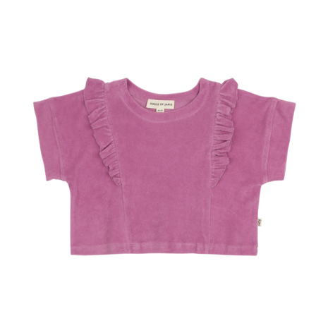 House of Jamie House of Jamie | Relaxed Ruffled Tee | Violet (Terry Cotton)