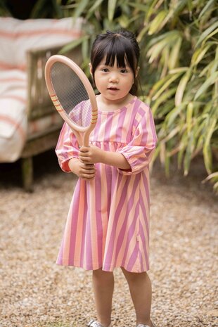 House of Jamie House of Jamie | Balloon High Waist Dress | Violet Bellini Stripes