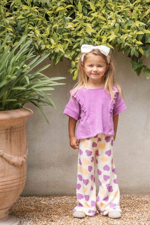 House of Jamie House of Jamie | Relaxed Ruffled Tee | Violet (Terry Cotton)