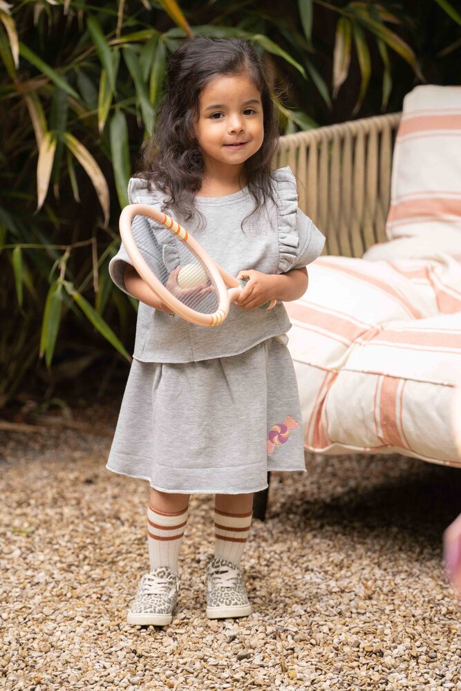 House of Jamie House of Jamie | Relaxed Ruffled Tee | Grey Melange (Sweat)