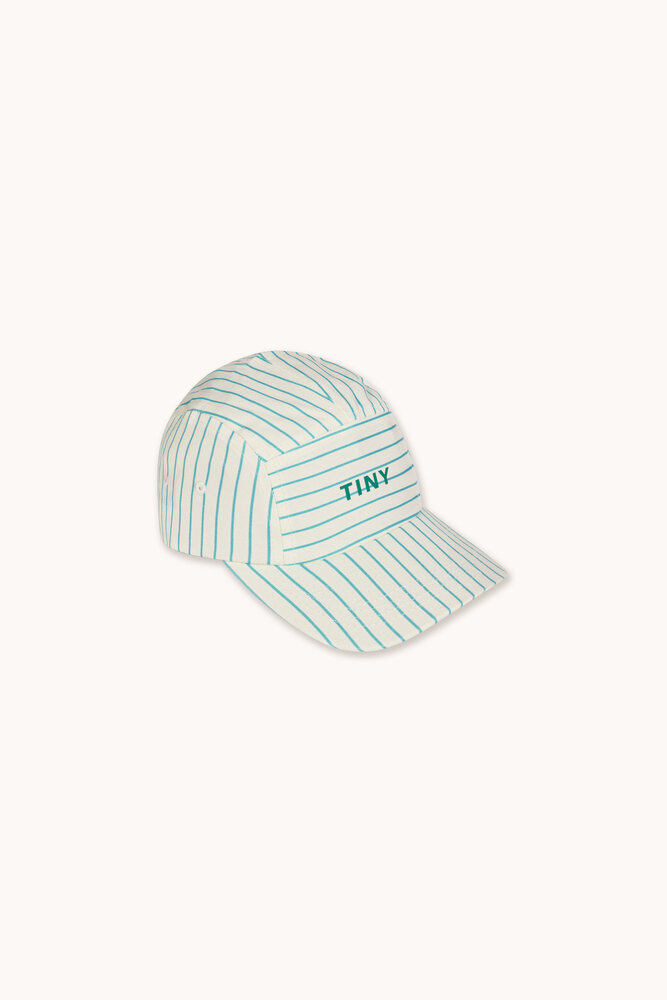 Tiny Cottons Tiny Cottons | Cyan Fine Stripes Cap