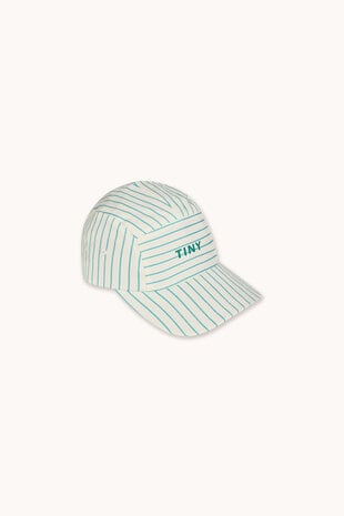 Tiny Cottons Tiny Cottons | Cyan Fine Stripes Cap