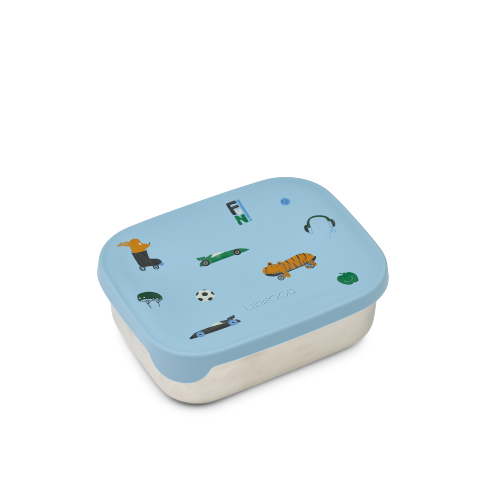 Liewood Liewood | Arthur Printed Lunchbox | Fun / Beach blue
