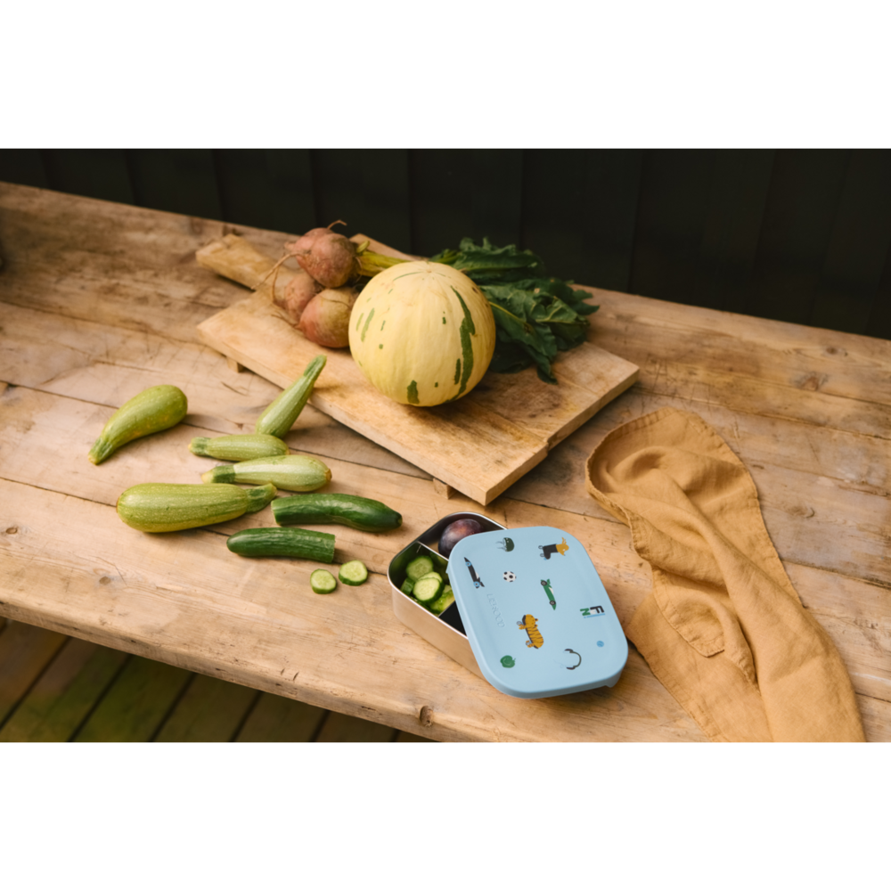 Liewood Liewood | Arthur Printed Lunchbox | Fun / Beach blue