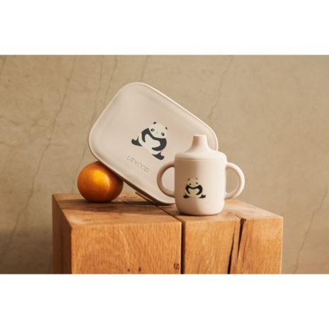 Liewood Liewood | Arthur Printed Lunchbox | Panda / Sandy / dark grey