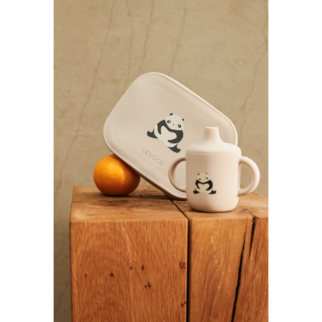 Liewood Liewood | Arthur Printed Lunchbox | Panda / Sandy / dark grey