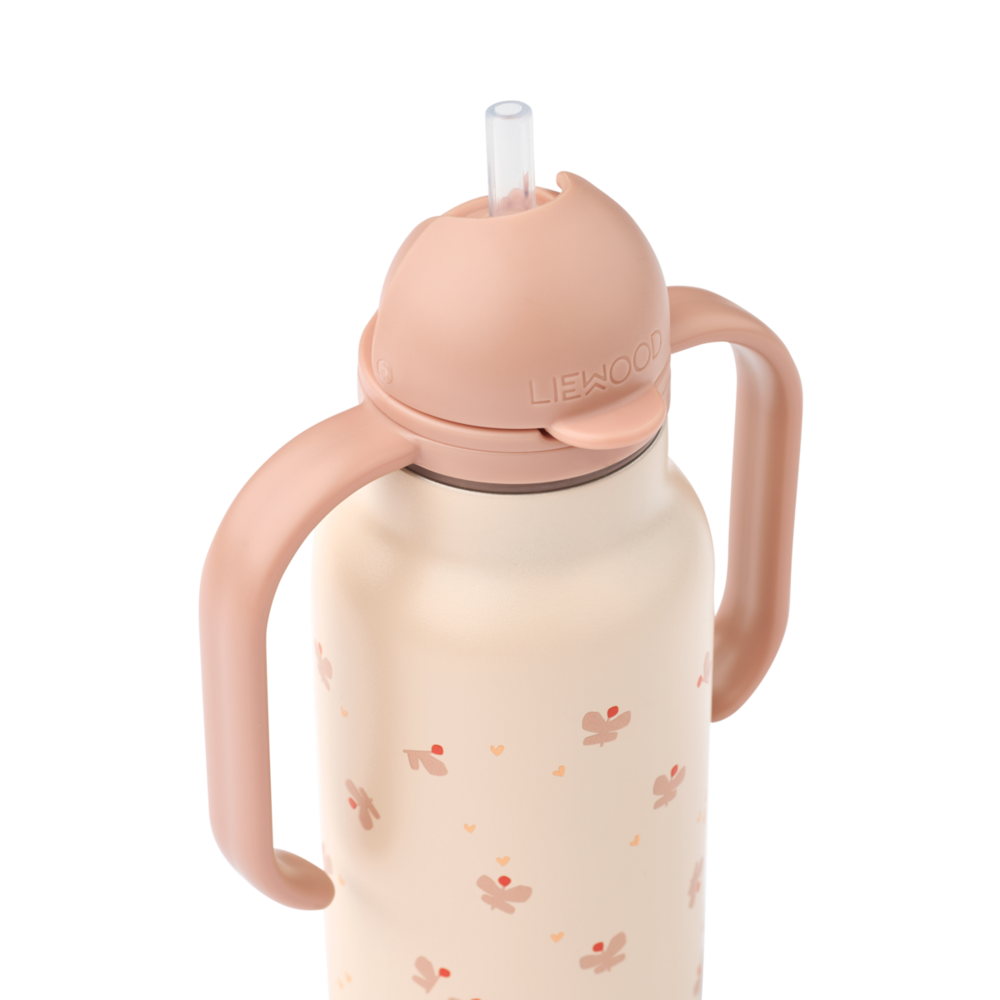 Liewood Liewood | Kimmie Water Bottle 250 ml | Mini Butterfly / Apple blossom