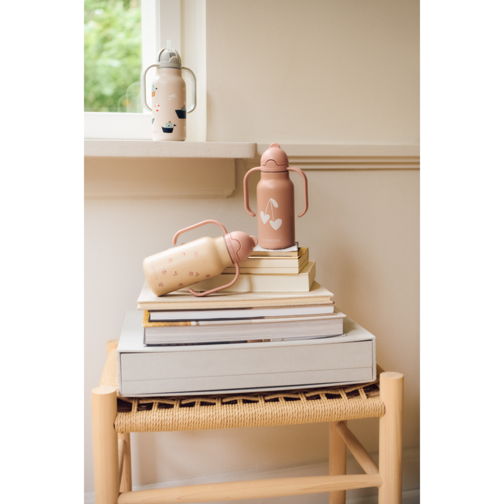 Liewood Liewood | Kimmie Water Bottle 250 ml | Mini Butterfly / Apple blossom