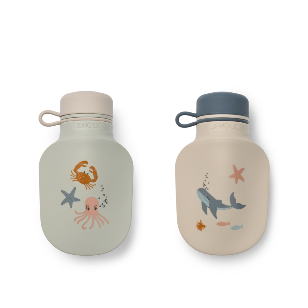 Liewood Liewood | Lizzie Smoothie Bottle 2-Pack | Sea creature / Sandy